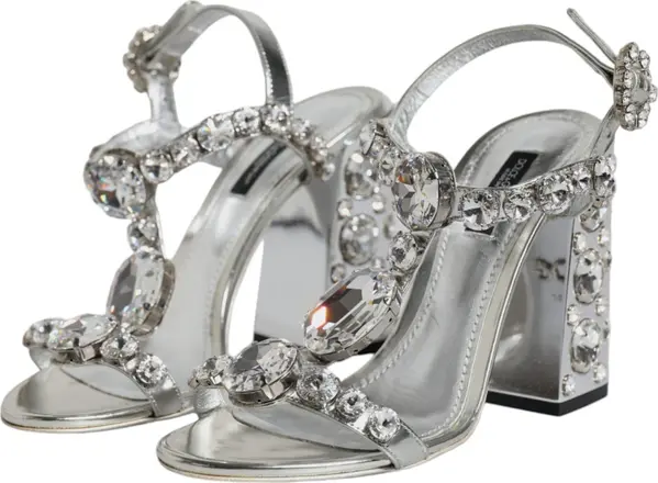 Dolce & Gabbana Embellished Silver Sandals