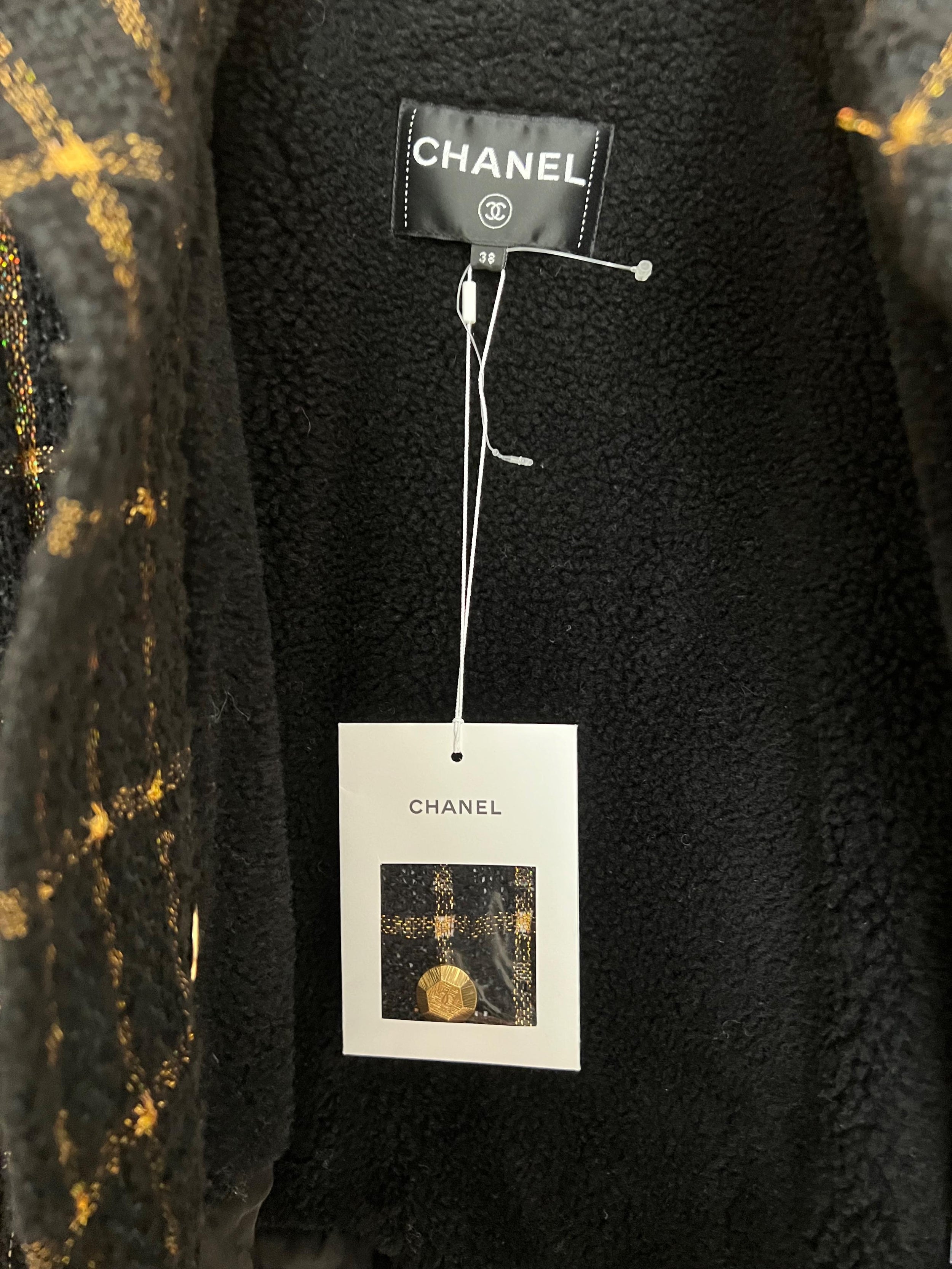 Black And Gold Wool Bomber Jakcet