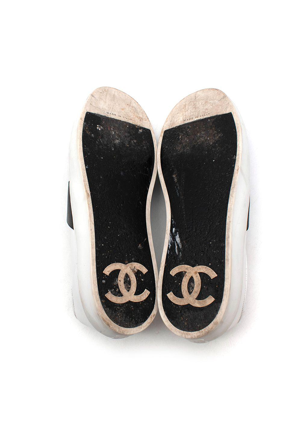 Black & White Leather Slip-On Sneakers