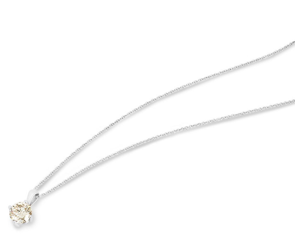 White Gold Round Brilliant Cut Diamond Pendant Necklace 1.50ct