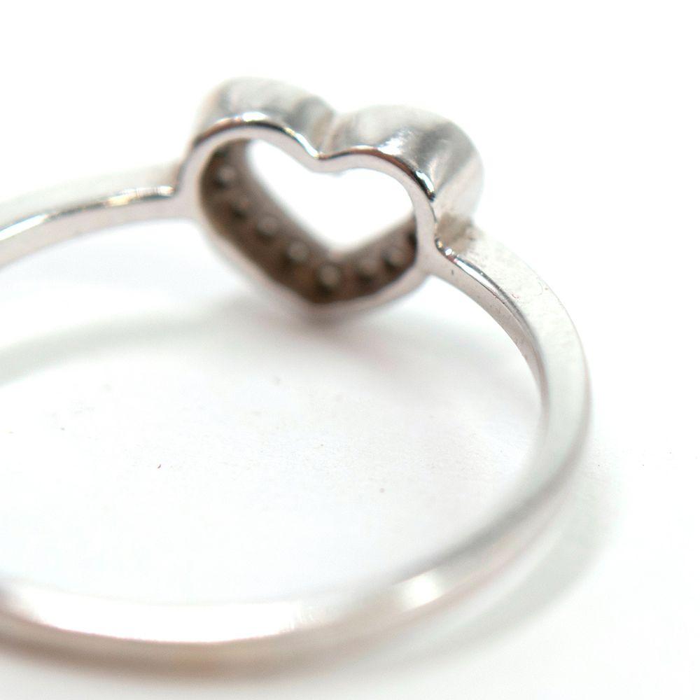 Bespoke White Gold/Diamond Heart Ring Size 47