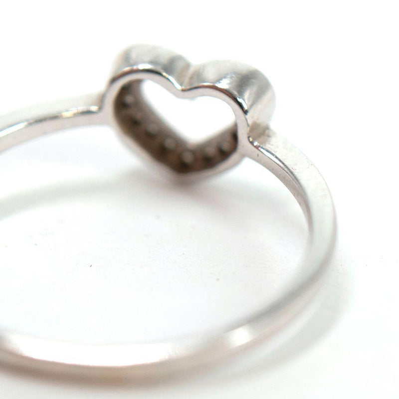 Bespoke White Gold/Diamond Heart Ring Size 47