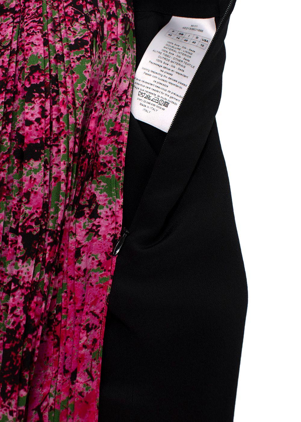 Christian Dior Pink Pleated Asymmetric Silk Skirt
