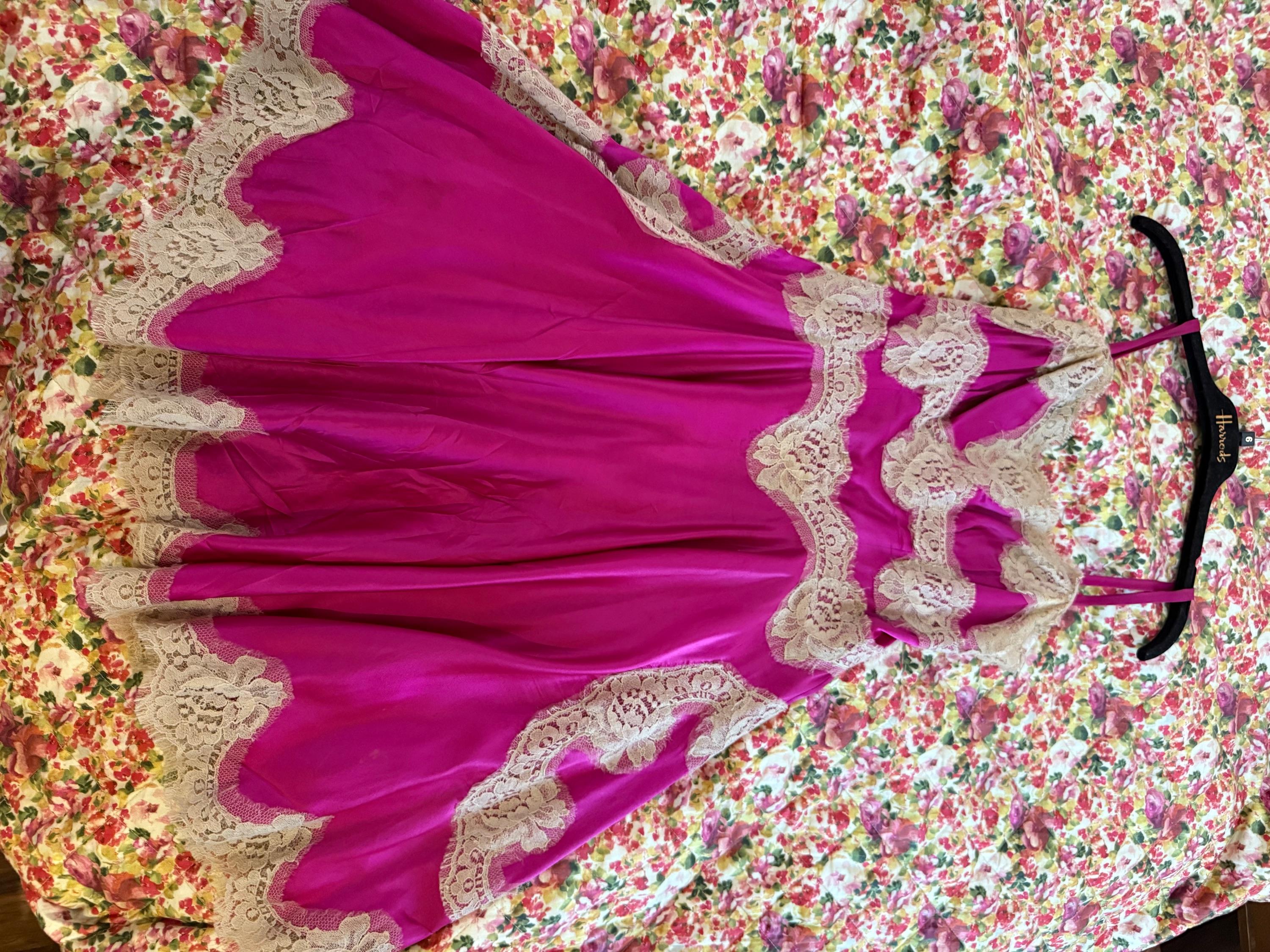 Pink Silk And Lace Dress