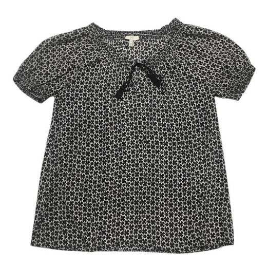 Joie black and white silk top