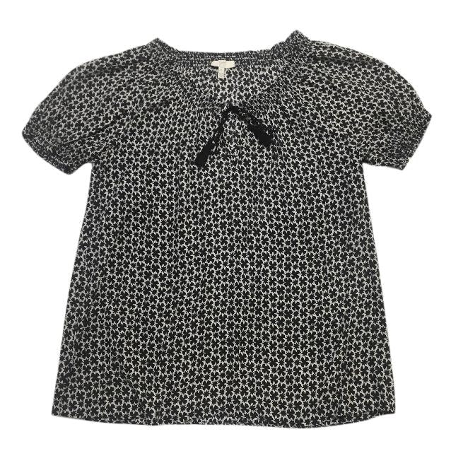 Joie black and white silk top