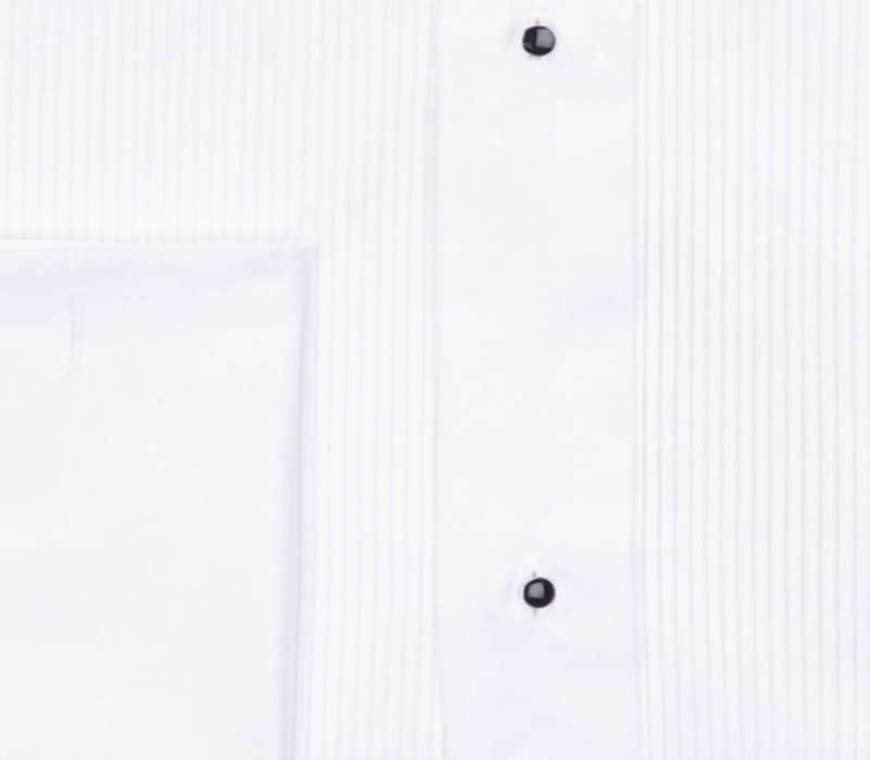 Canali White Pleated Dress Shirt
