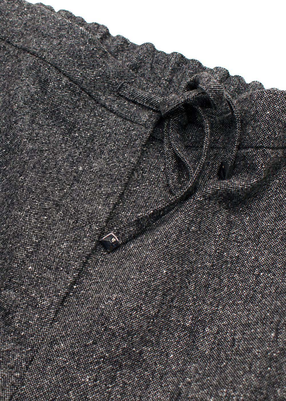S Max Mara Grey Wide Leg Wool Trousers