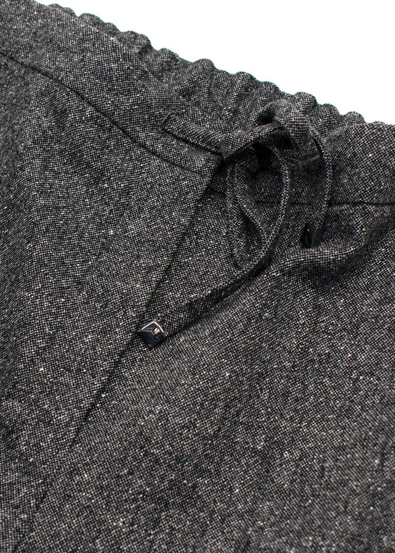 S Max Mara Grey Wide Leg Wool Trousers