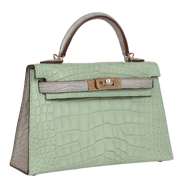 Hermès Kelly 20 Horse Shoe Stamped Sellier Mississippiensis Alligator Matte Bi-Colour