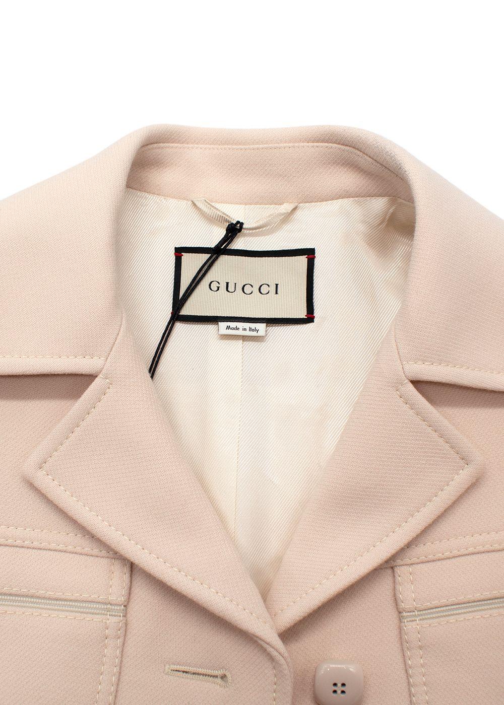 Gucci Pale Pink Overcoat with Tonal Zip Details
