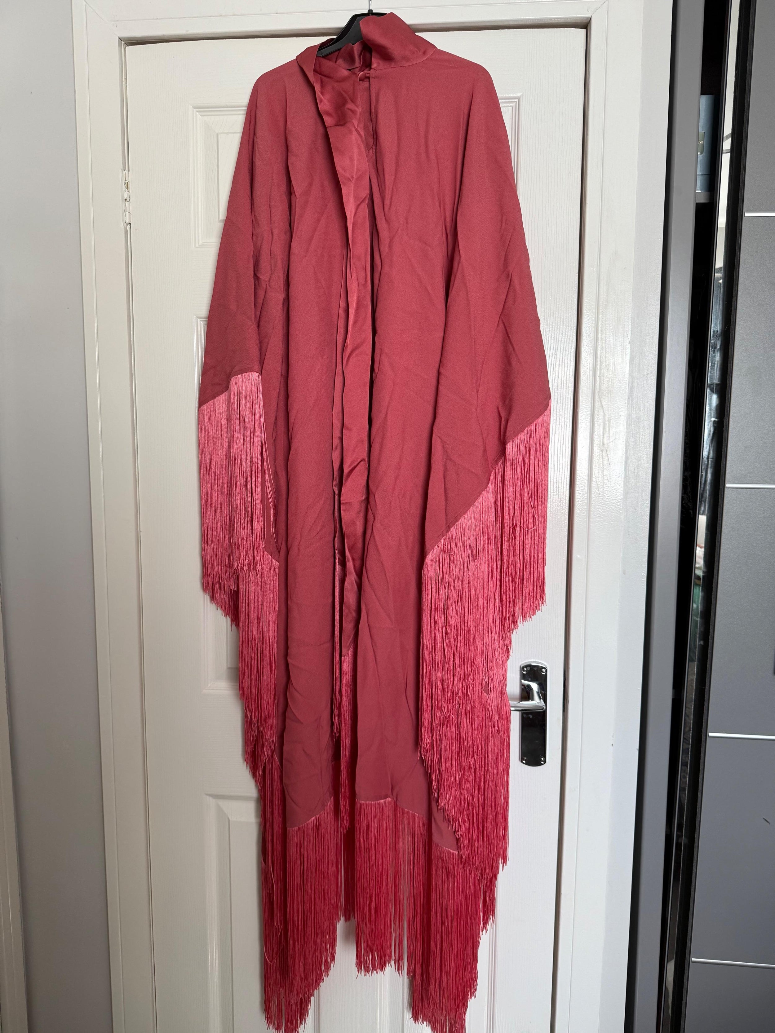 Pink Crepe Fringed Dress