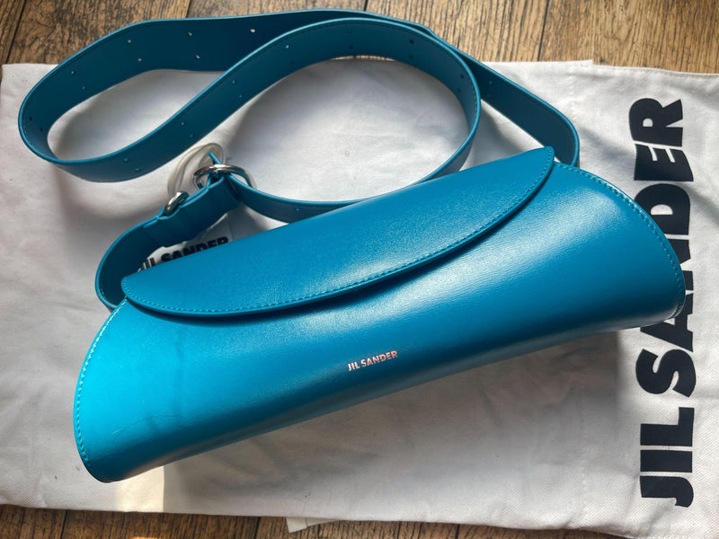 Turquoise Leather Cannolo bag