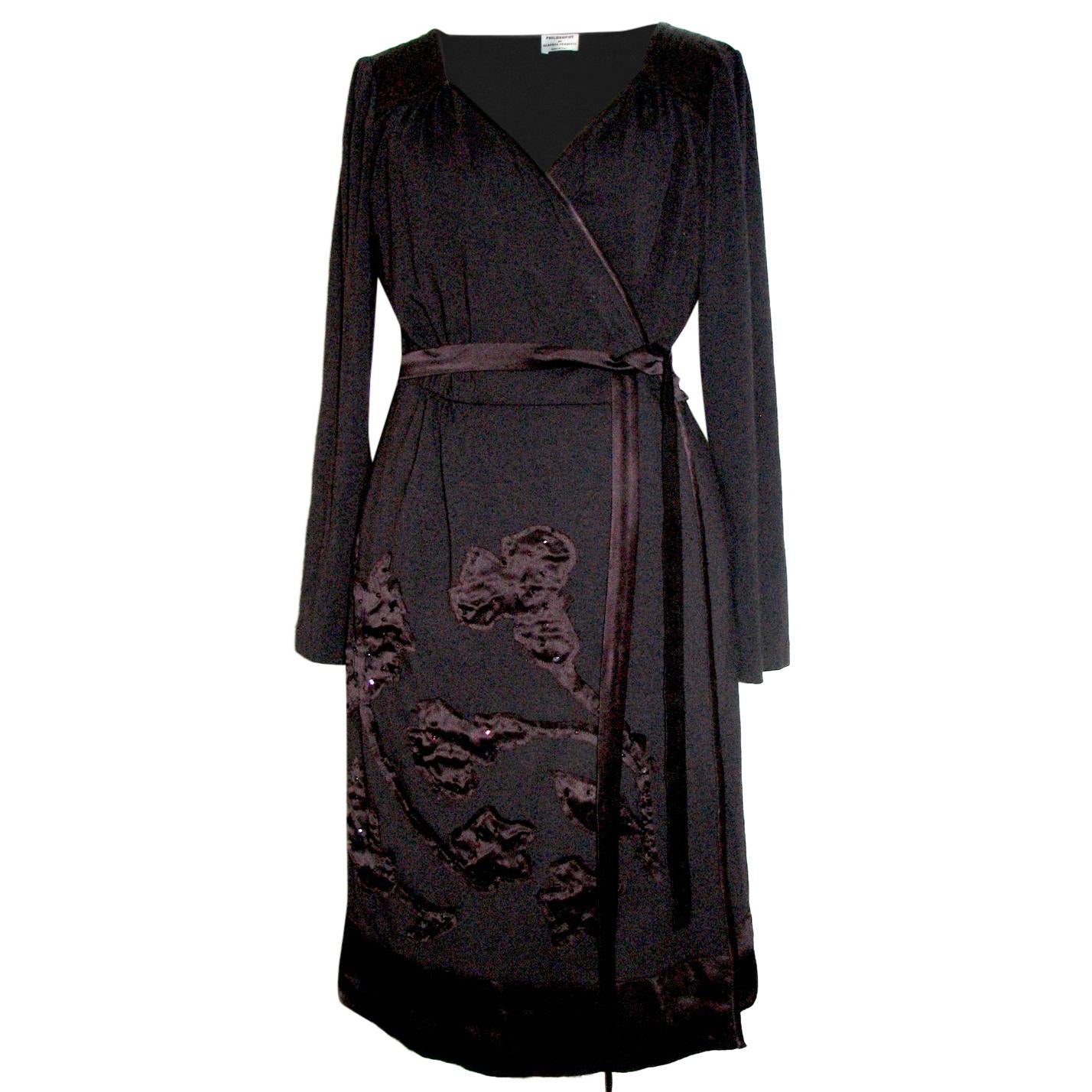 Alberta Ferretti purple wrap dress