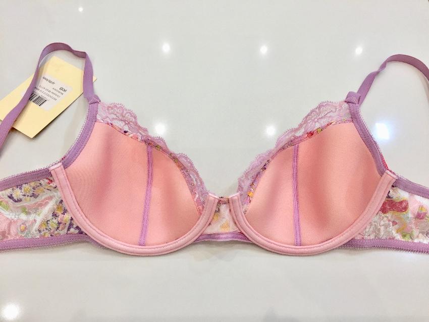 John Galliano Silk Jacquard Flower Power Print Bra & Thong Set