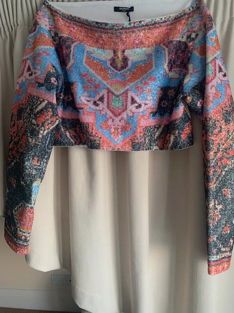 Abstract Printed Off The Shoulder Top