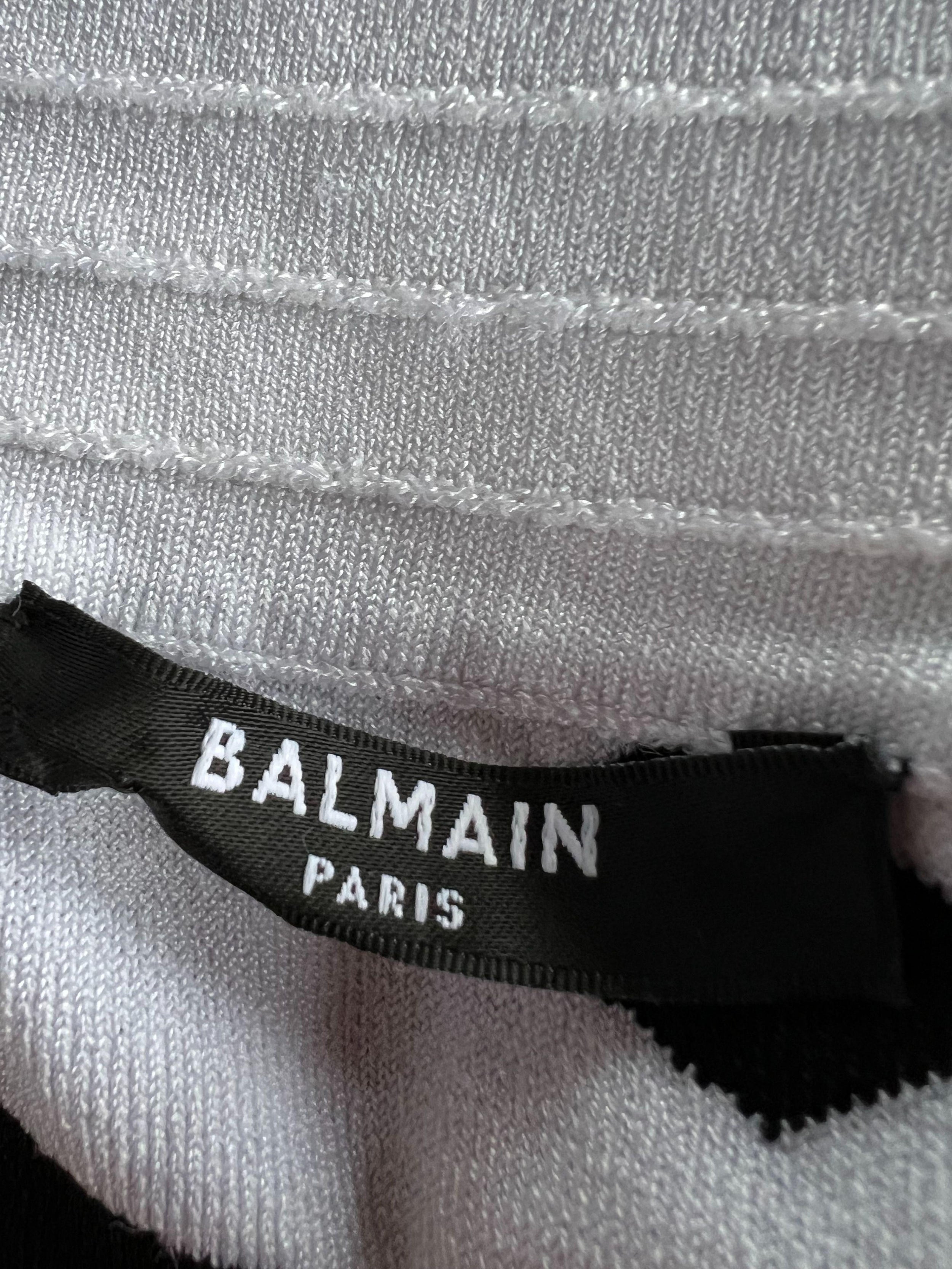 Balmain Black and White Jacquard Cycling Shorts