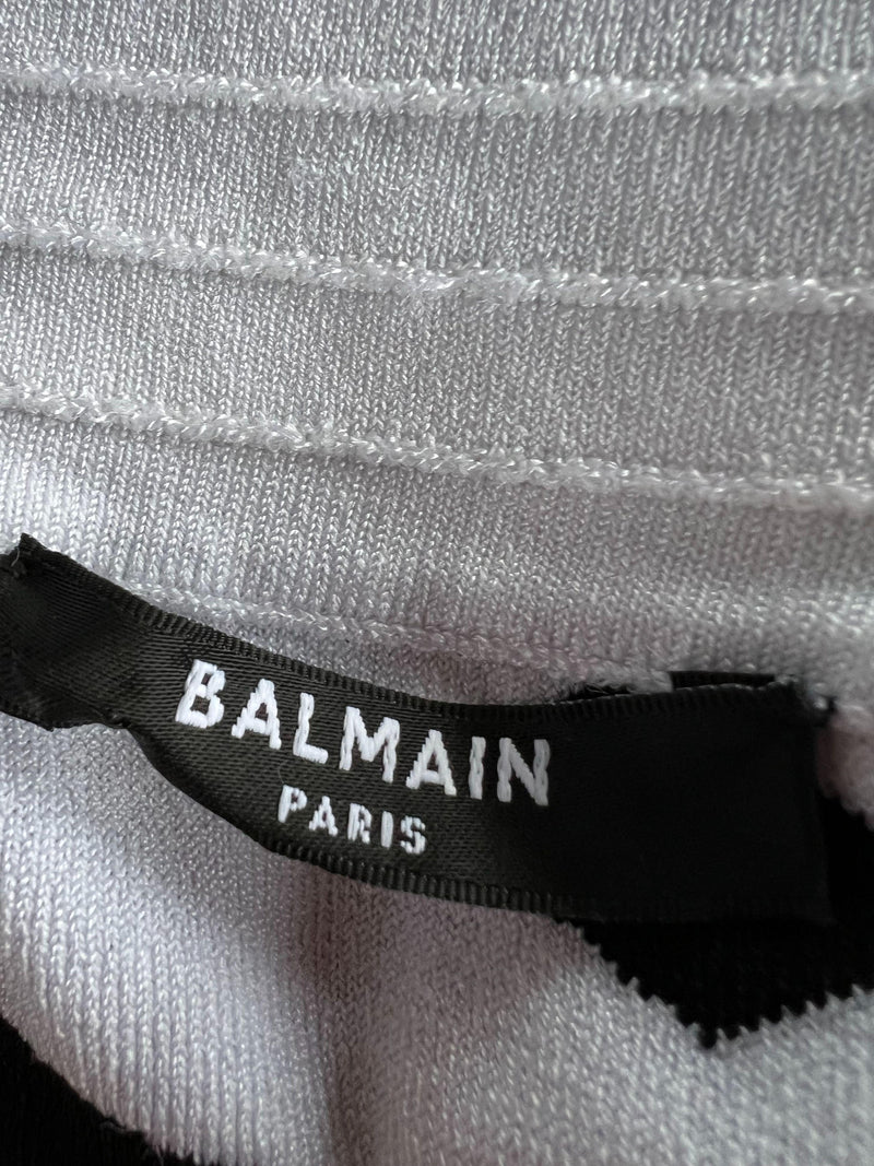 Balmain Black and White Jacquard Cycling Shorts