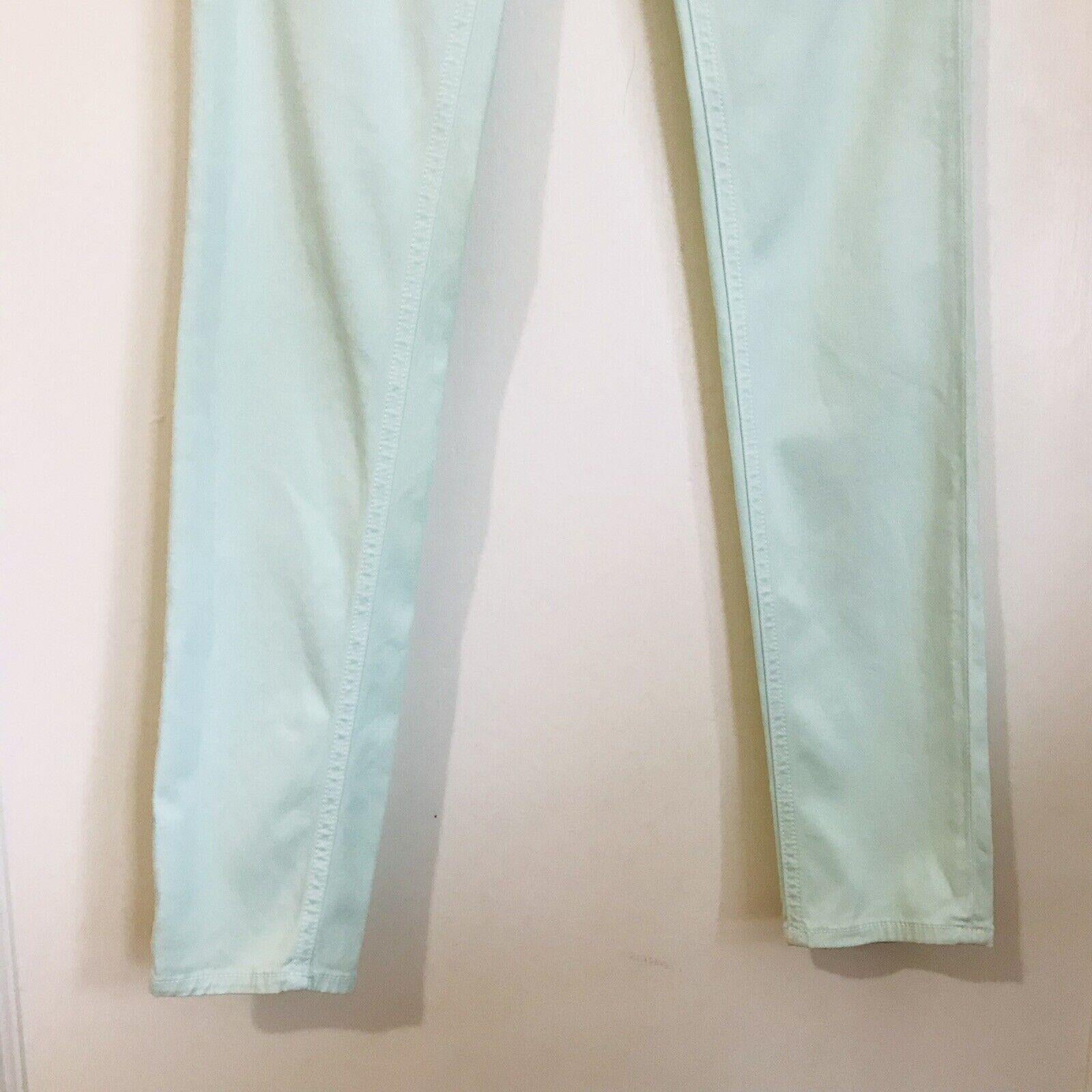 Mint green stretch-denim skinny jeans