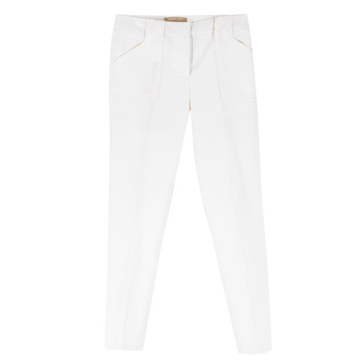 Michael Kors Off-White Tapered Slim-Leg Trousers
