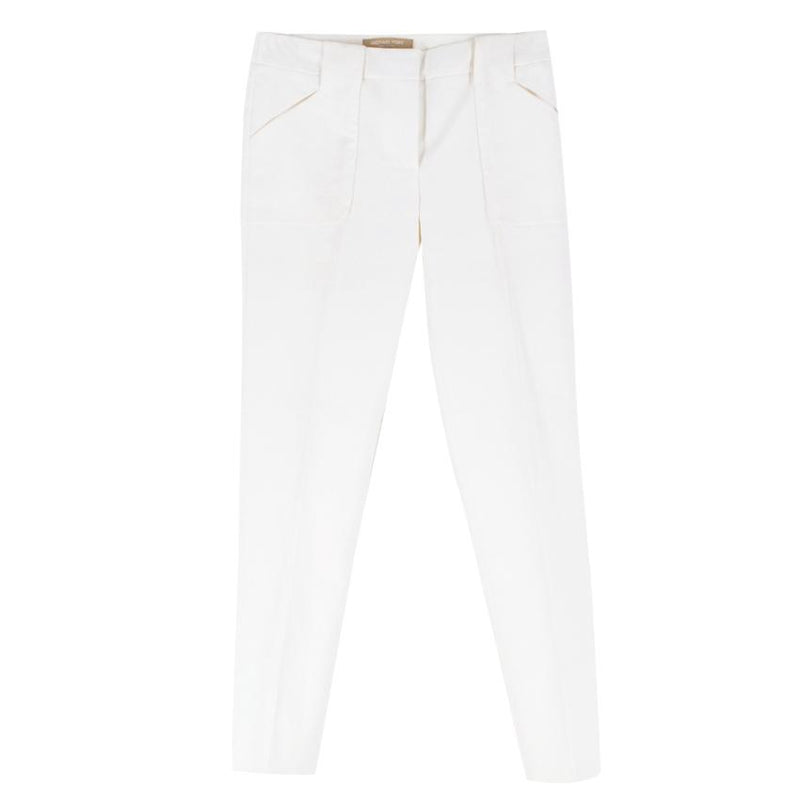 Michael Kors Off-White Tapered Slim-Leg Trousers