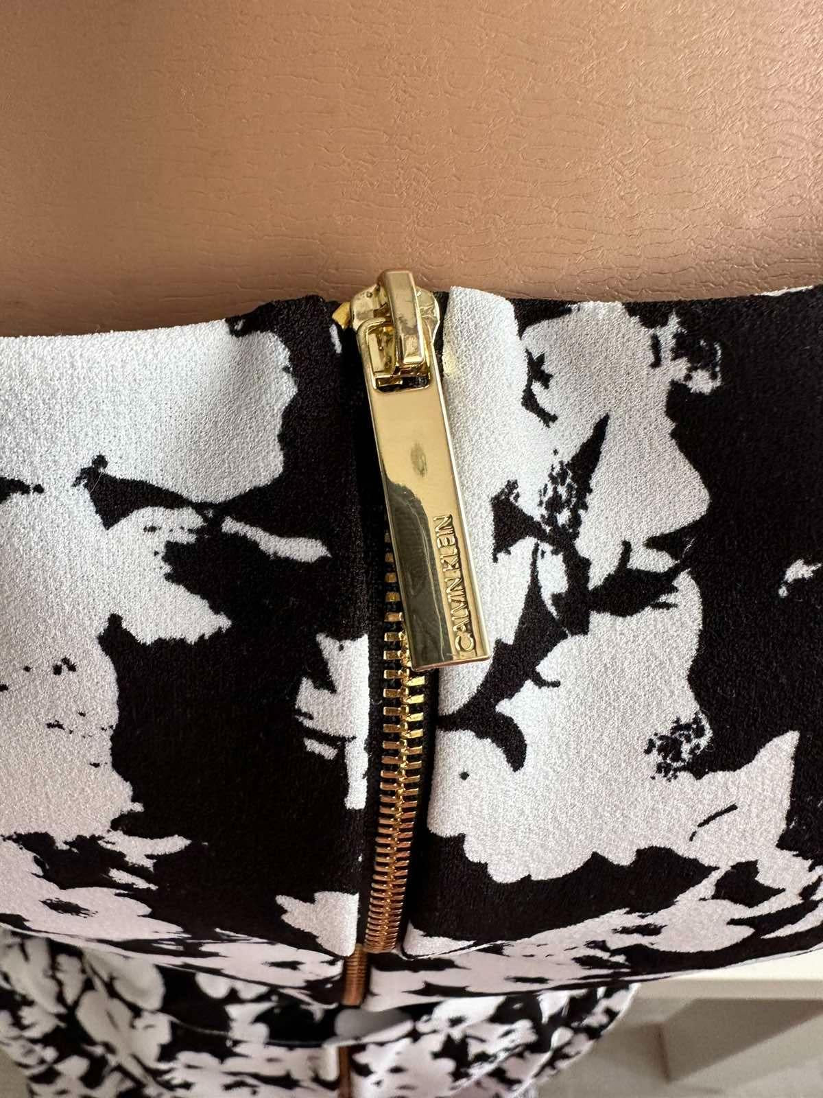 Floral Printed Black & White Sleeveless Dress