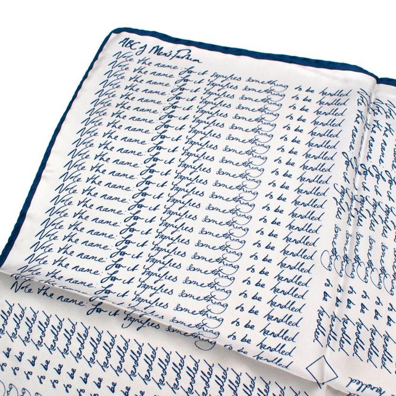 Bespoke Blue & White 'Note The Name' Handkerchief