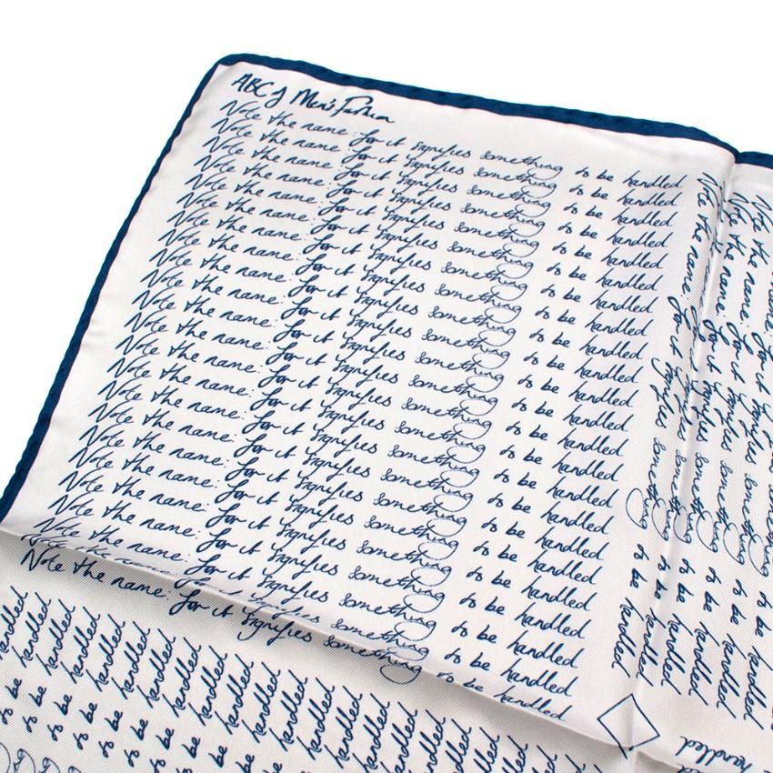 Bespoke Blue & White 'Note The Name' Handkerchief