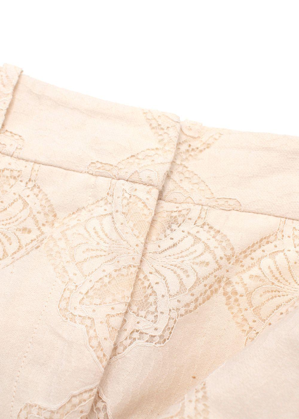 Zimmermann Cream Lace Kick Flare Trousers