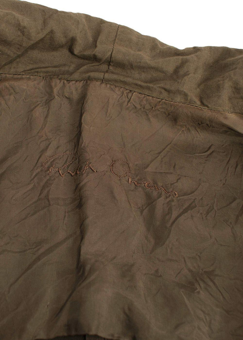 Rick Owens Khaki Suede Zip Jacket