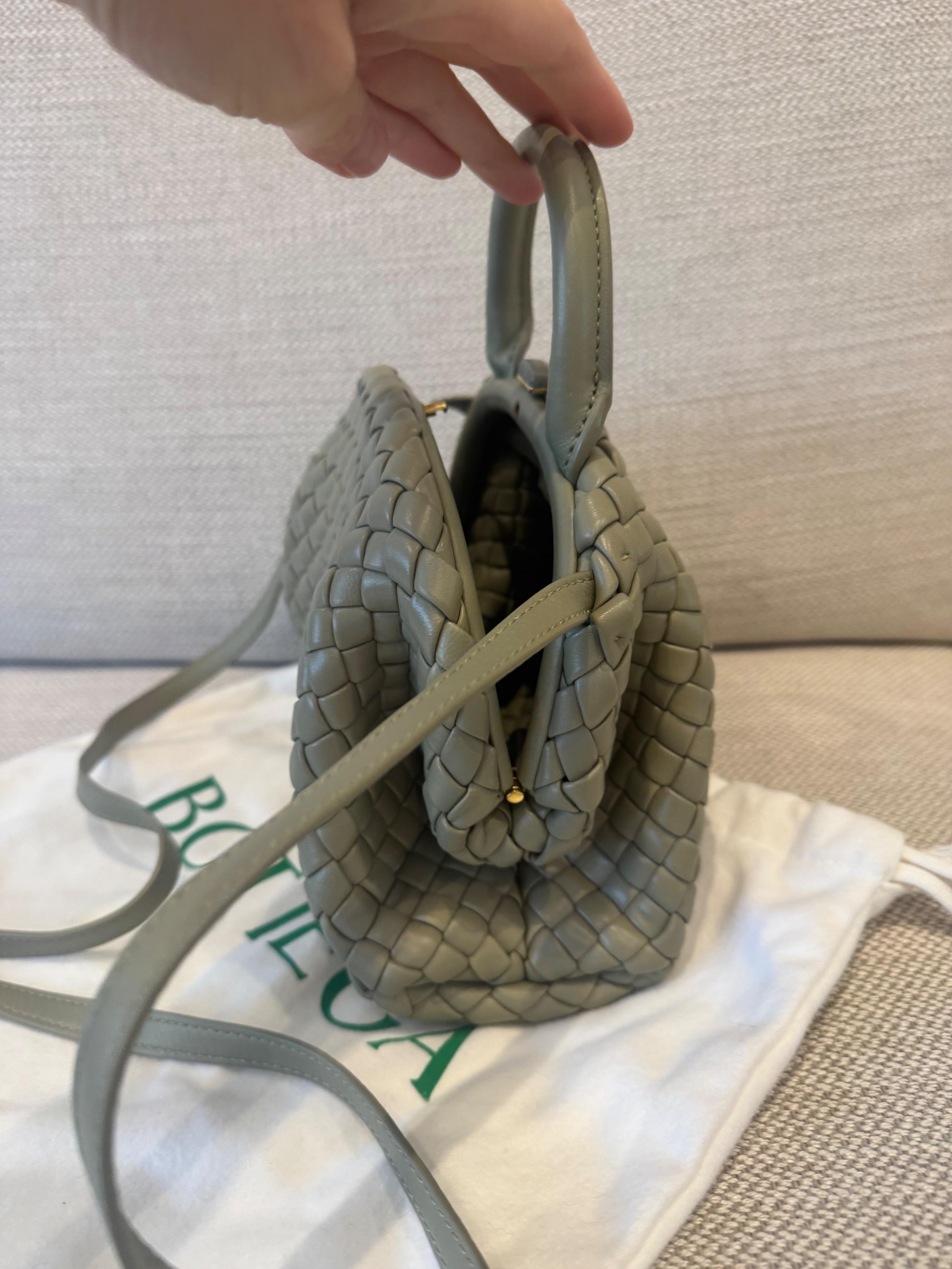 Bottega Veneta Mini Khaki Lambskin Satchel