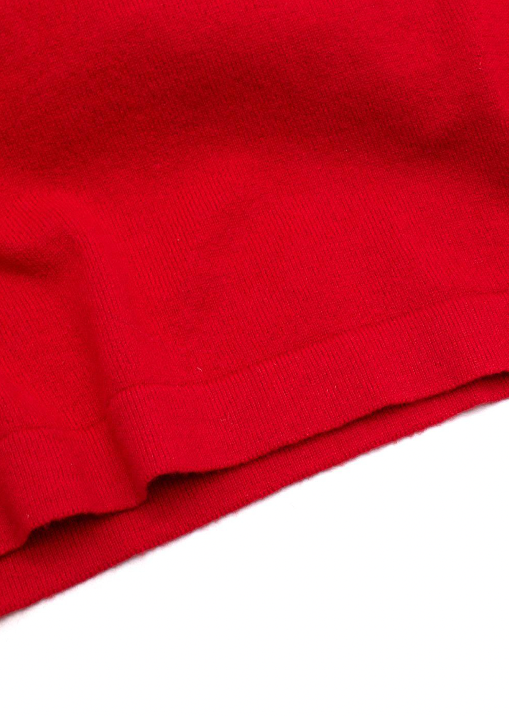Barrie Red Cashmere Short Sleeve Top