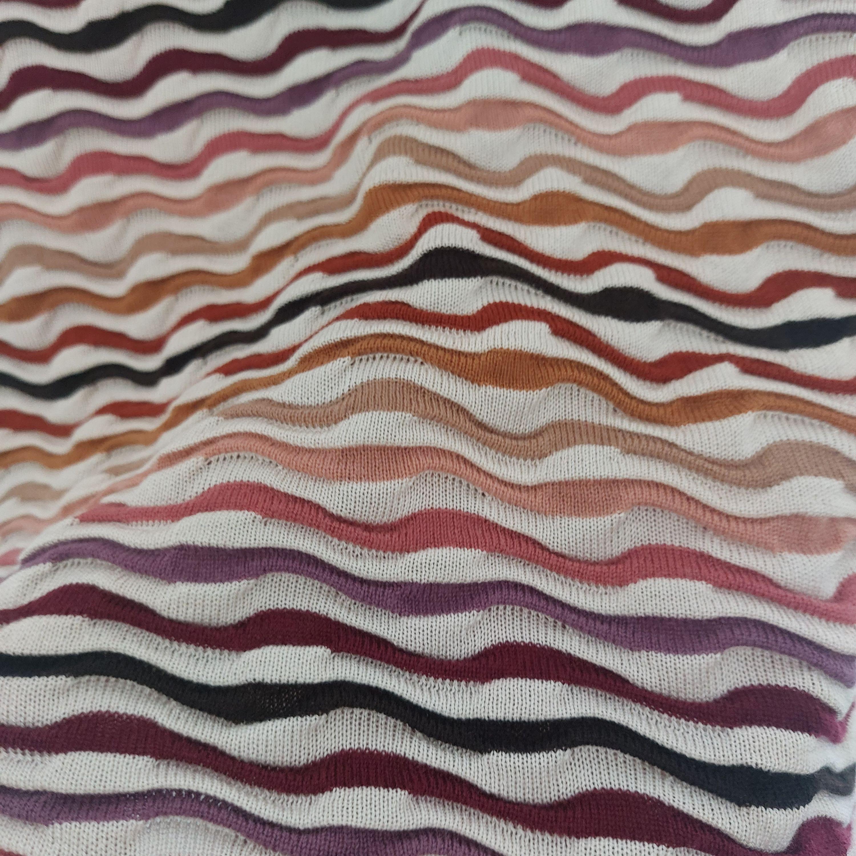 Multicoloured Abstract Knit Tie Blouse