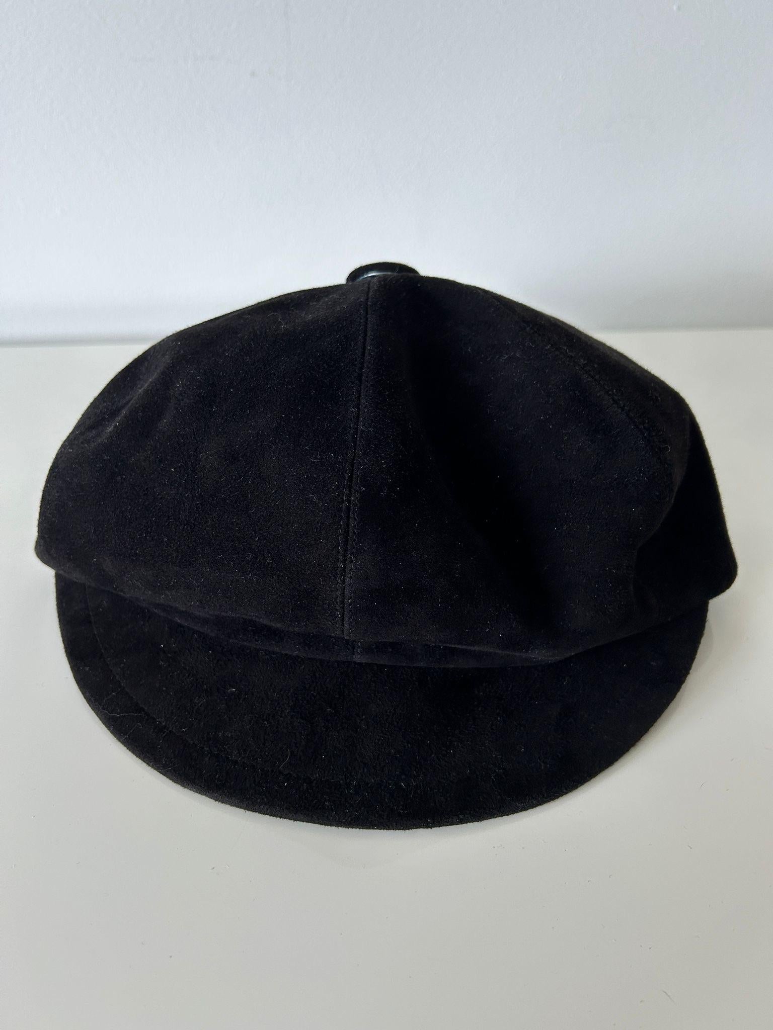 Dior Black Goatskin Suede Cap
