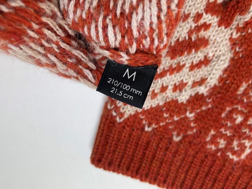 Gucci Orange Fair Isle Fingerless Foxlov Gloves - Size M