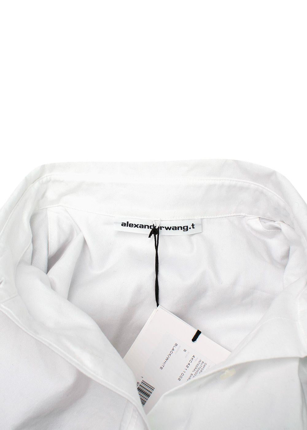 Alexander Wang Black Overlay Oxford  Knit Shrug Shirt