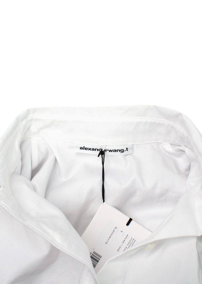 Alexander Wang Black Overlay Oxford  Knit Shrug Shirt