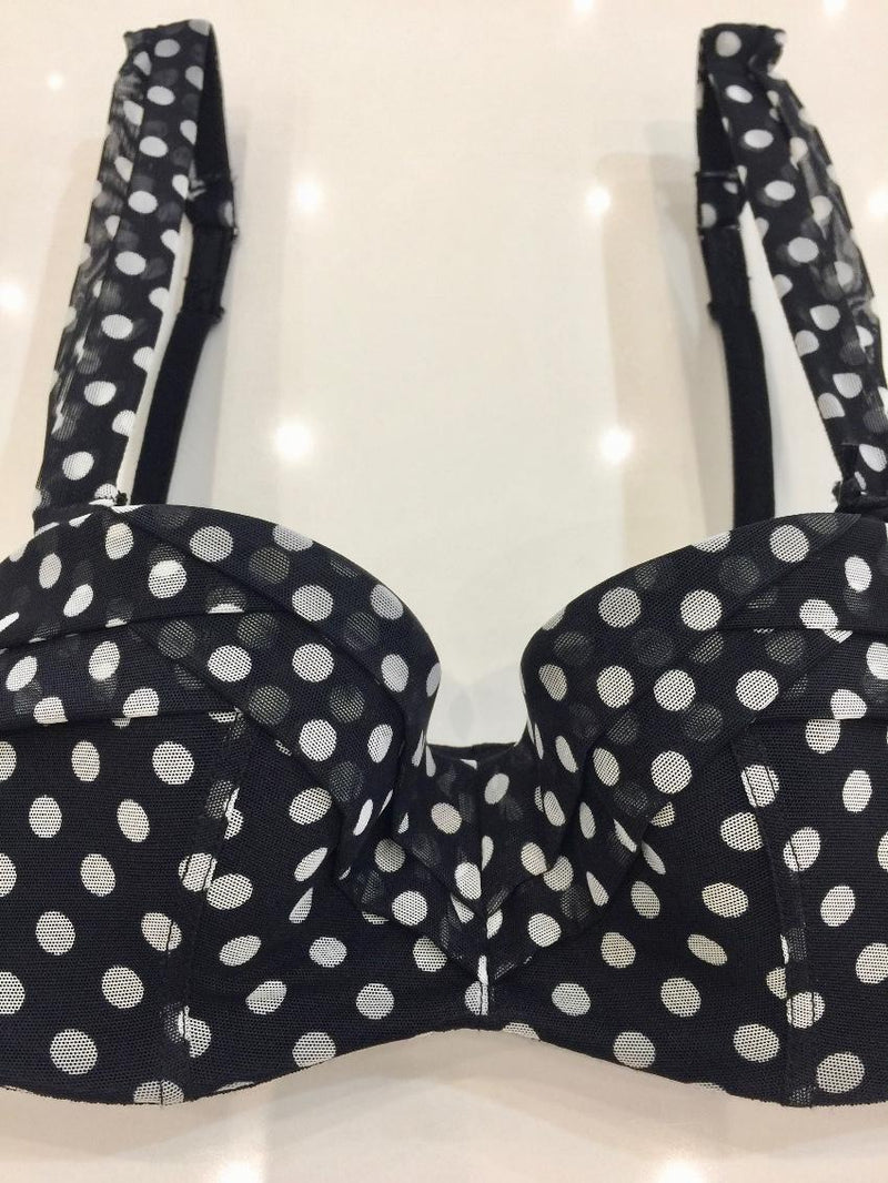 Chantal Thomass Polka-Dot Tulle Pad Strapless Bra & Skirted Thong Set