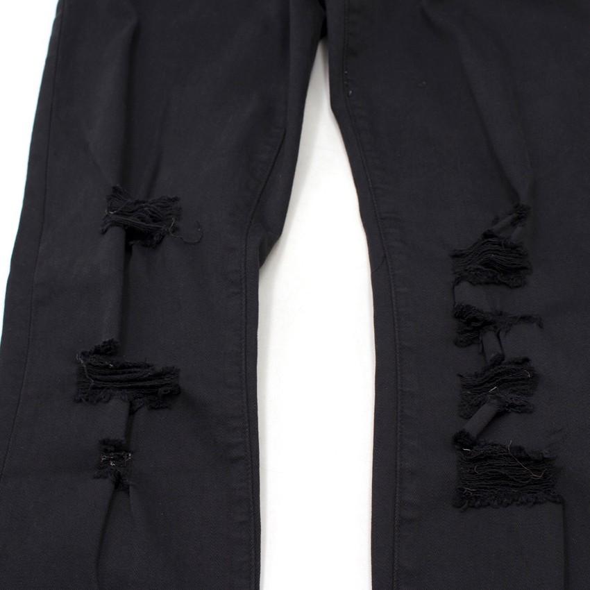 J Brand Alana Black Distressed Fray Hem Skinny Jeans