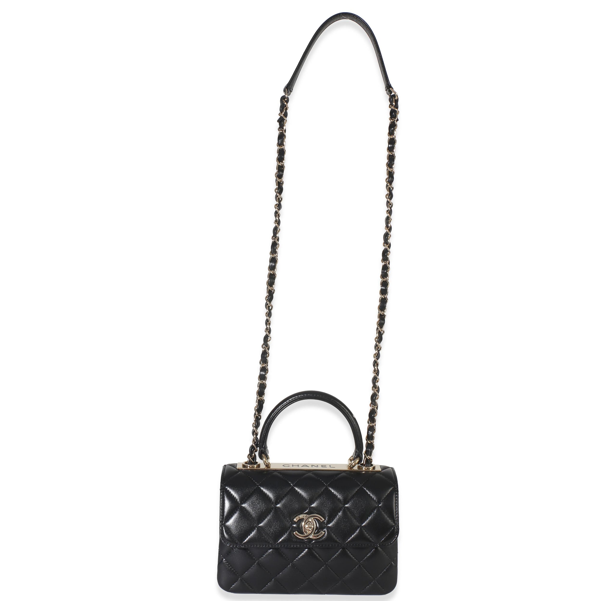 Chanel Black Quilted Lambskin Mini Trendy CC Top Handle