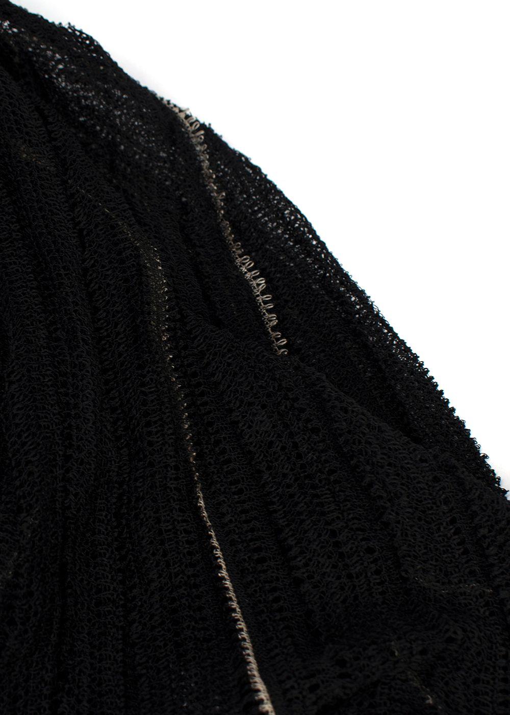 Dior Mesh Knit Black & Raspberry Midi Skirt