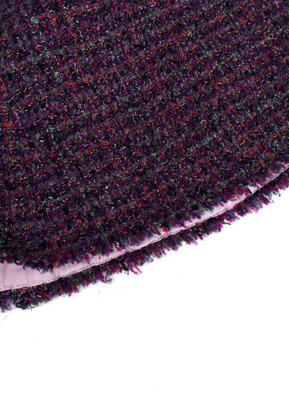 Chanel Purple Tweed Long Sleeve Peplum Top