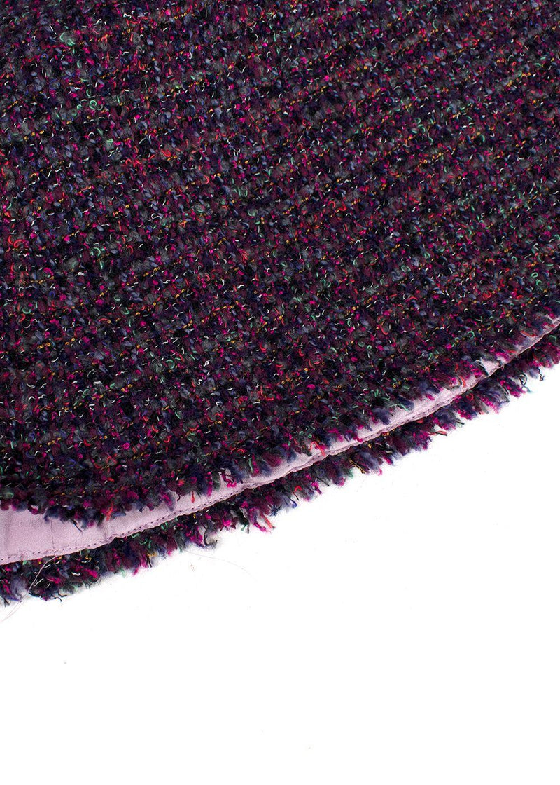 Chanel Purple Tweed Long Sleeve Peplum Top