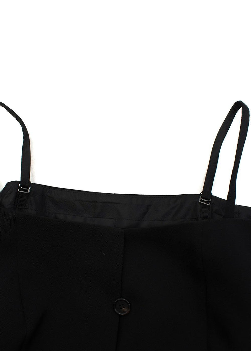 Off Shoulder Black Virgin Wool Top