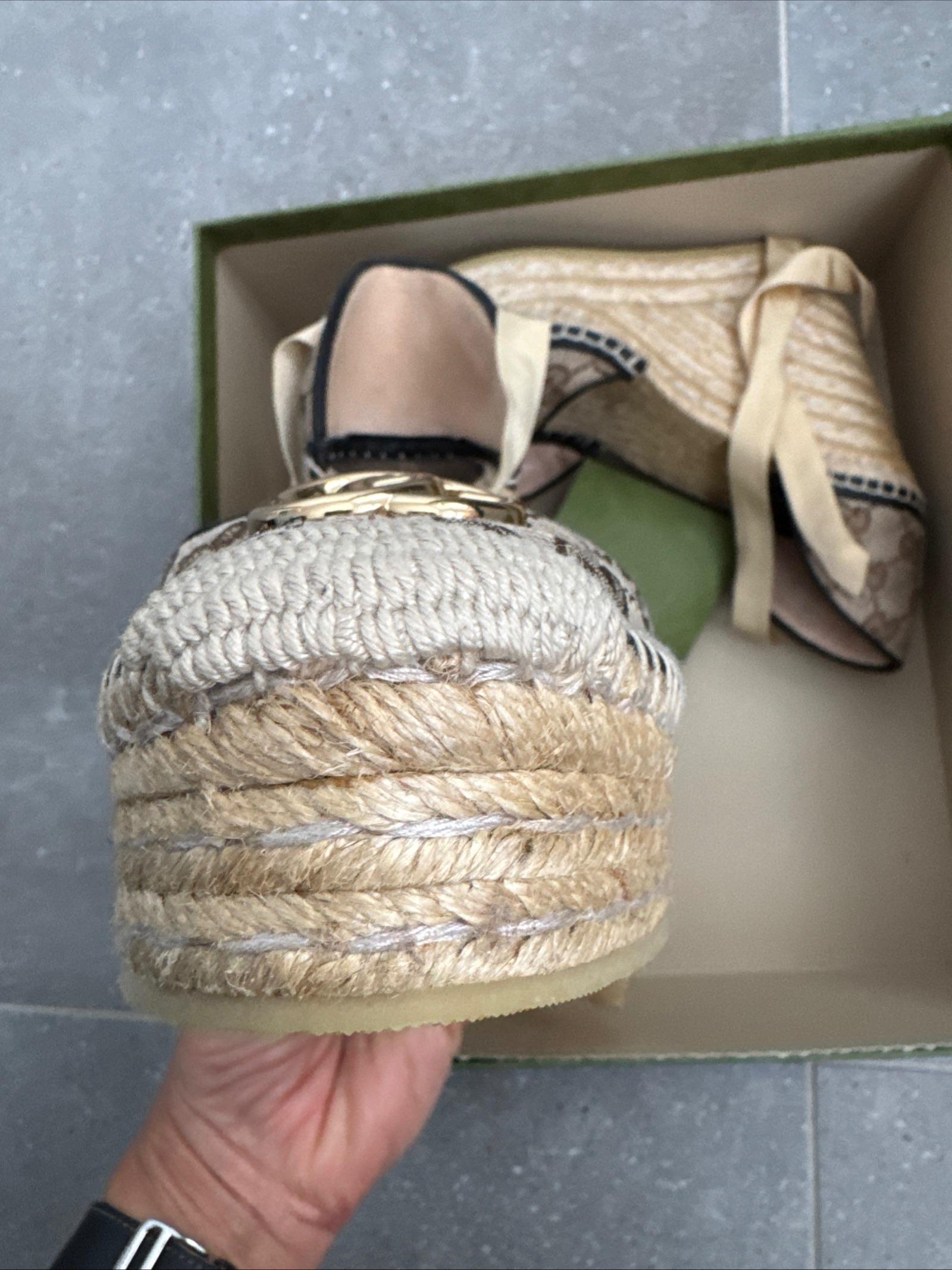 Gucci Beige GG Wedges