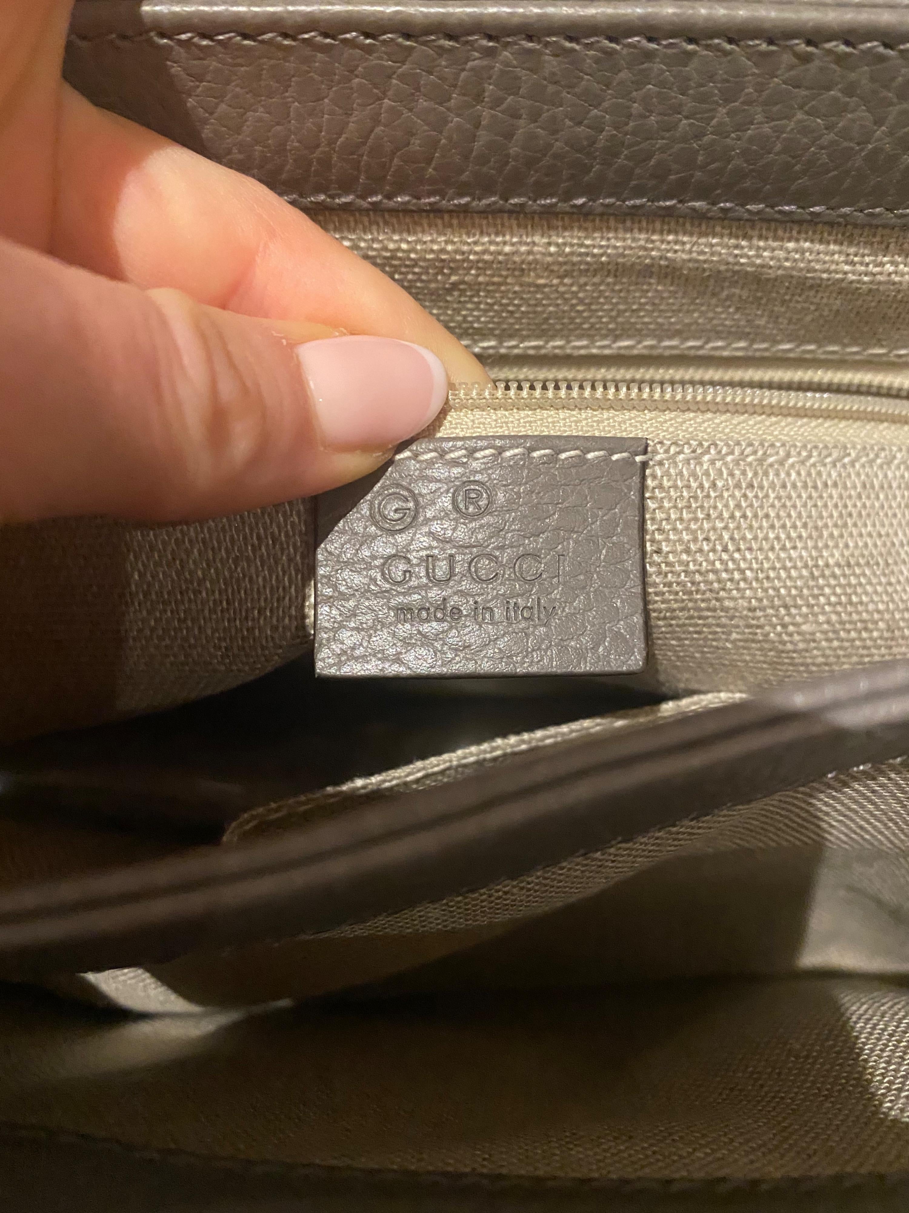 Interlocking G Grey Shoulder Bag