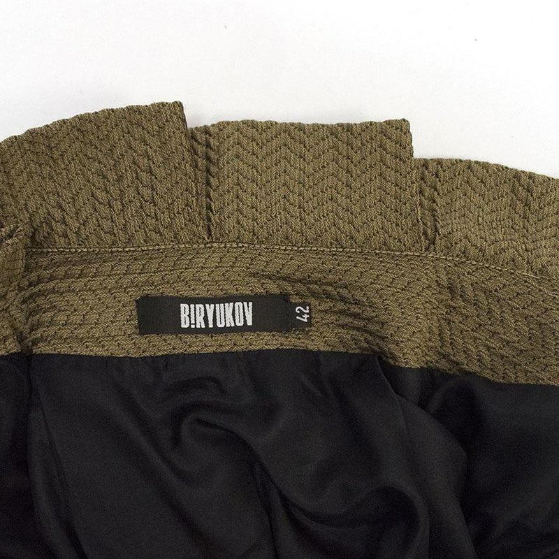 Biryukov Brown Full Skirt with Black Waist