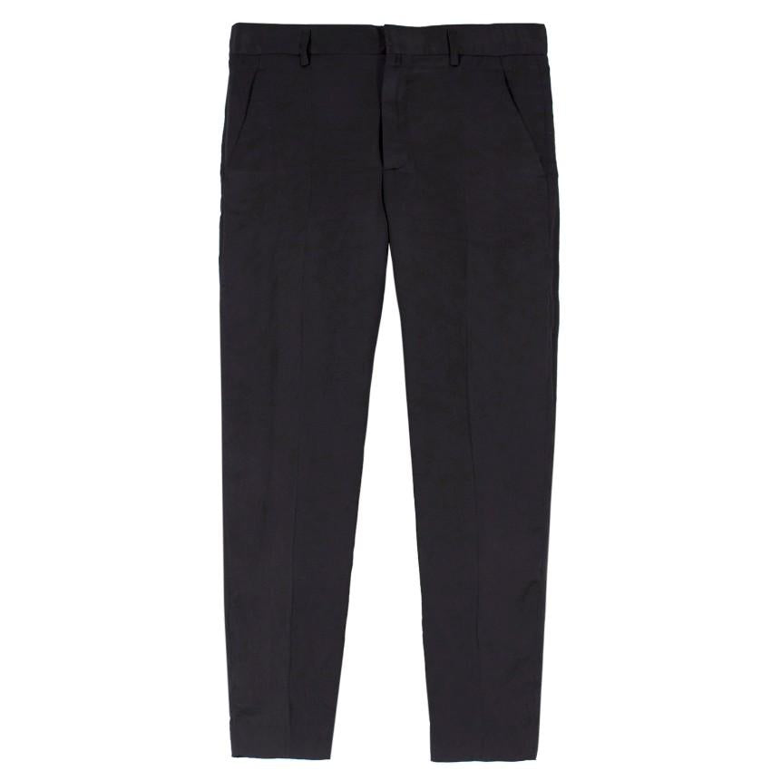 Haider Ackermann Black Silky Cropped Trousers