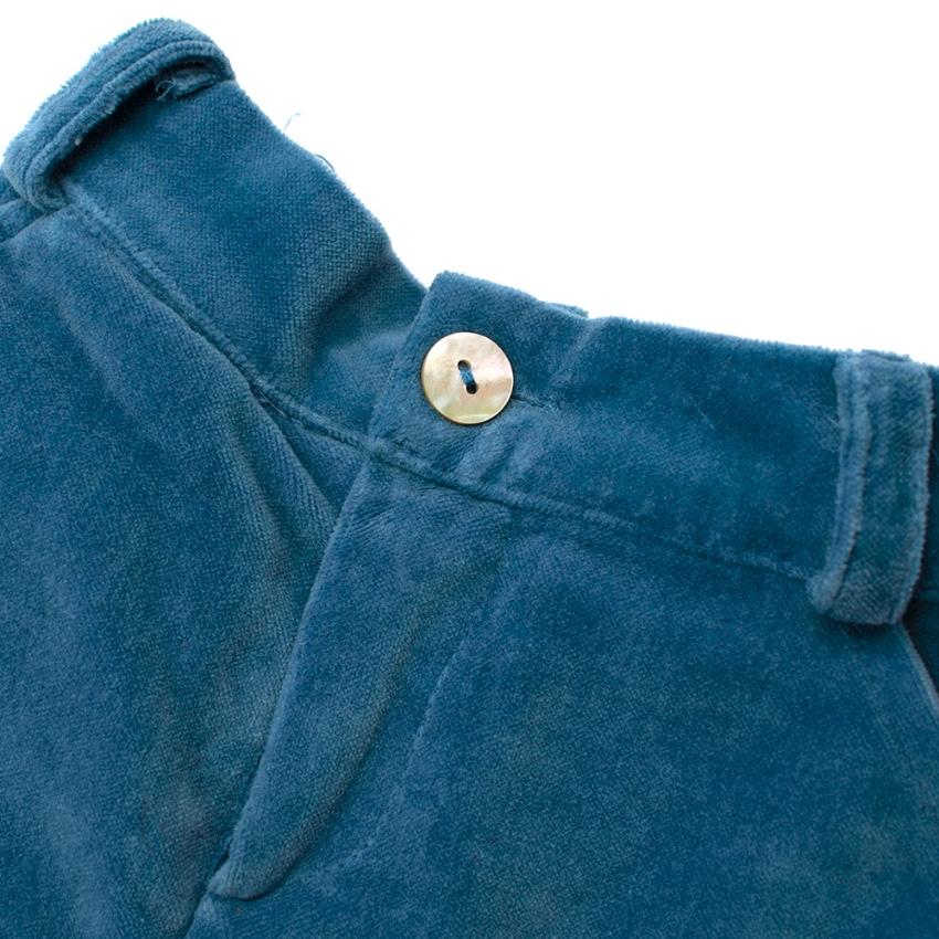 La Coqueta Blue Cotton Felt Trousers