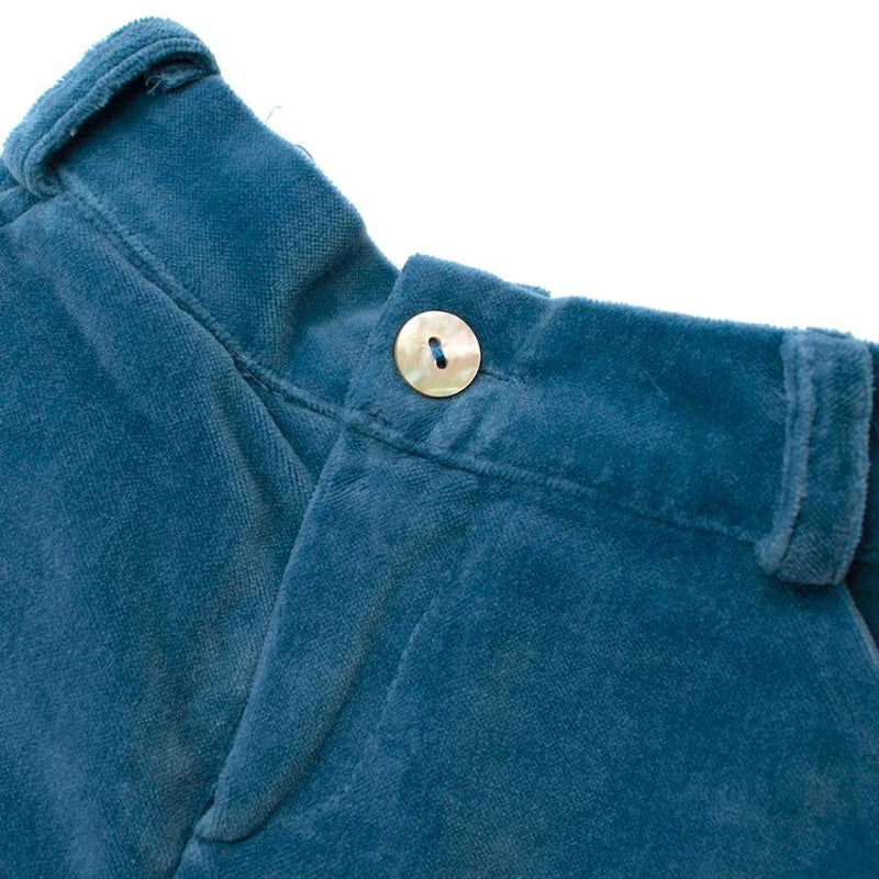 La Coqueta Blue Cotton Felt Trousers